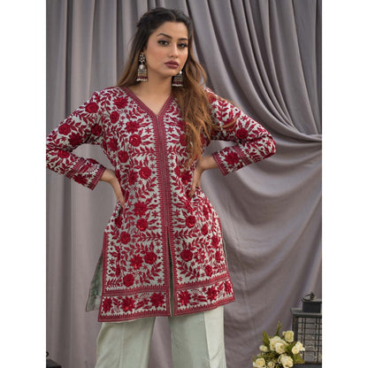 House Of Muher Ghazal Grey Kurta Set (Set of 2)