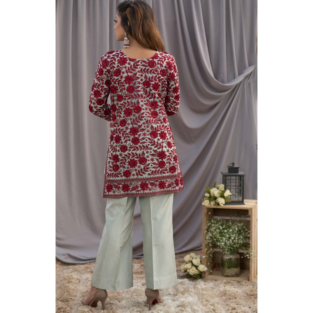 House Of Muher Ghazal Grey Kurta Set (Set of 2)