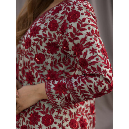 House Of Muher Ghazal Grey Kurta Set (Set of 2)