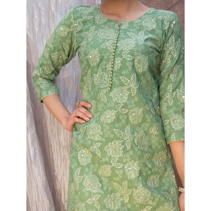 House Of Muher Gulzaar Green Suit Set (Set of 3)