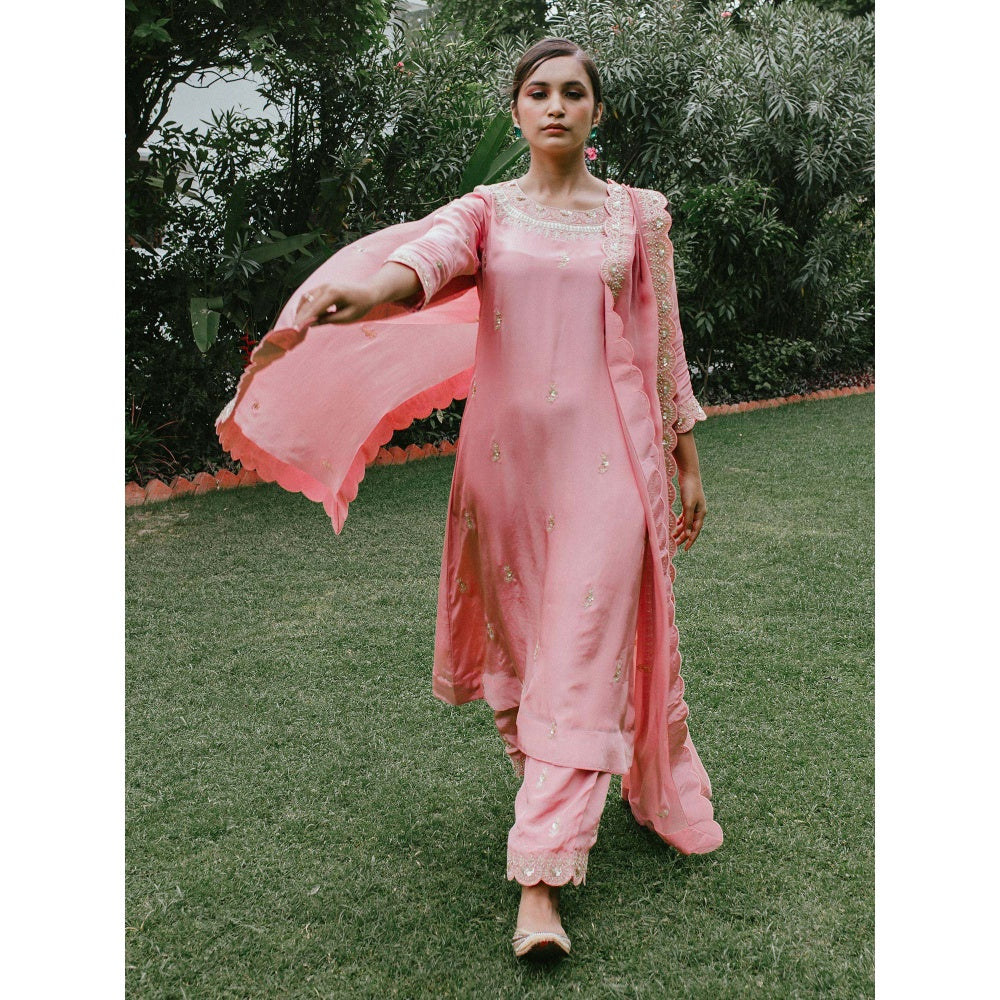 House Of Muher Anaya Pink Suit Set (Set of 3)
