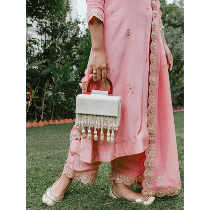 House Of Muher Anaya Pink Suit Set (Set of 3)