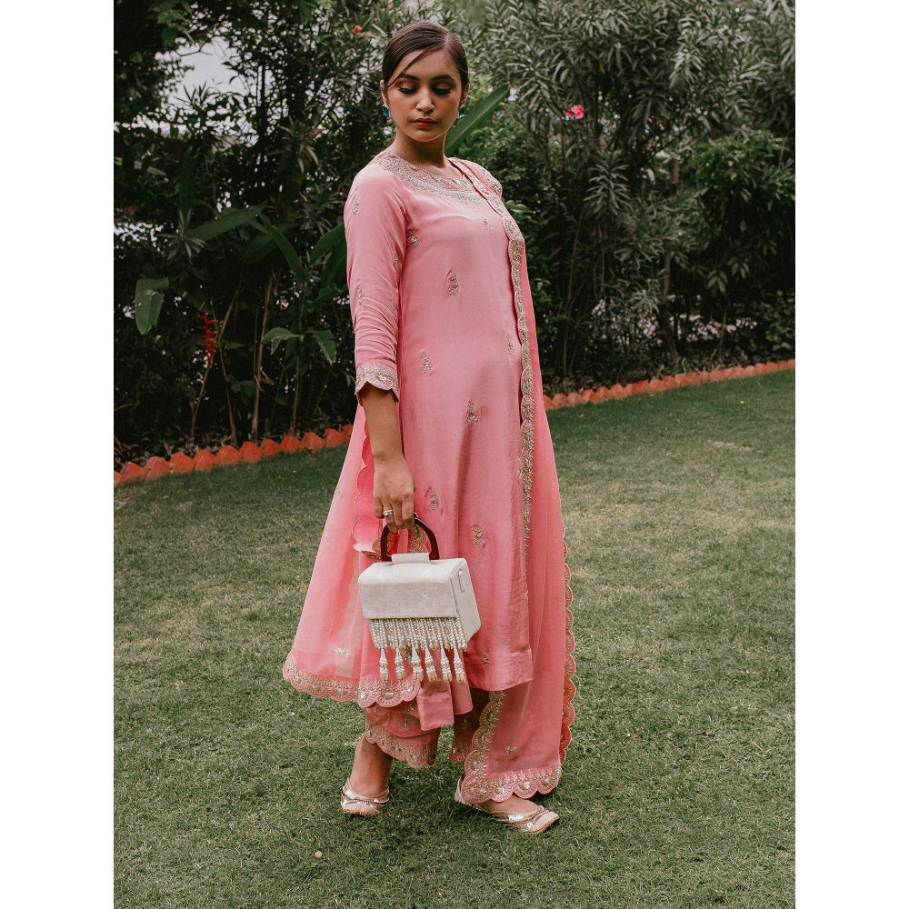 House Of Muher Anaya Pink Suit Set (Set of 3)