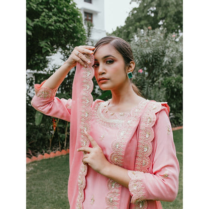 House Of Muher Anaya Pink Suit Set (Set of 3)