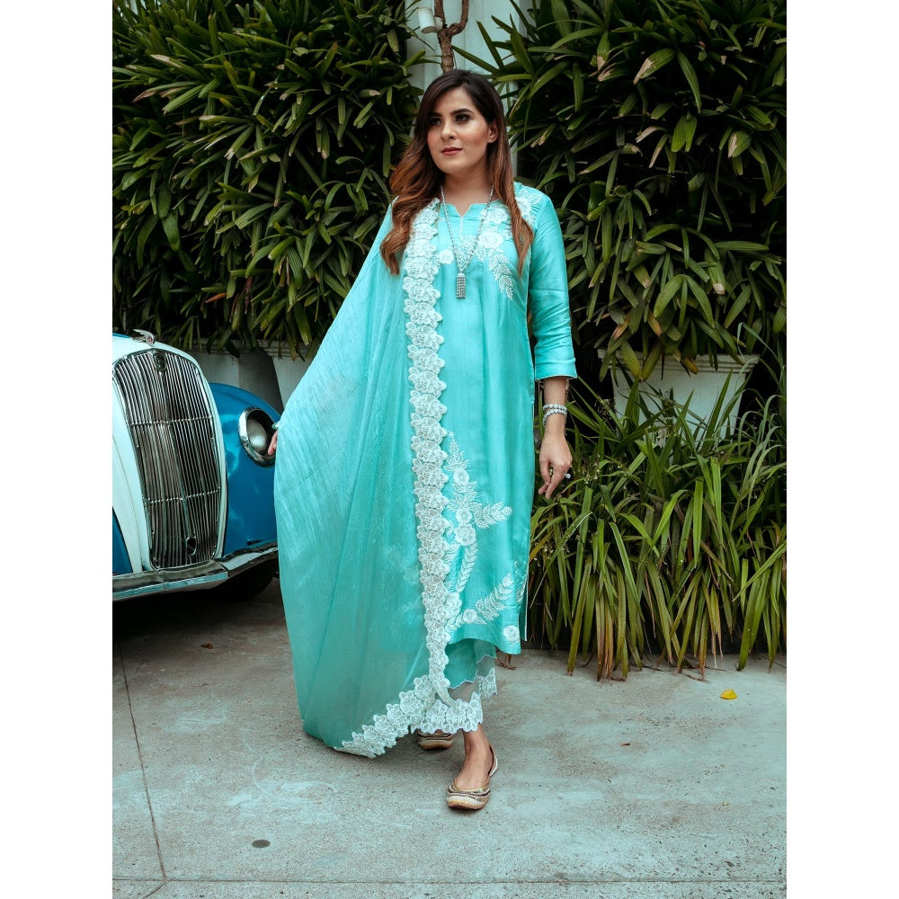 House Of Muher Anabia Turquoise Suit Set (Set of 3)
