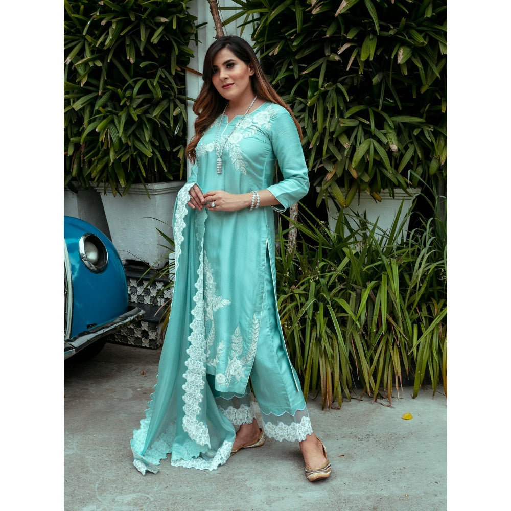 House Of Muher Anabia Turquoise Suit Set (Set Of 3)