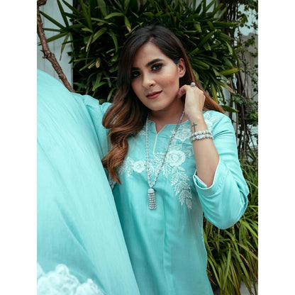 House Of Muher Anabia Turquoise Suit Set (Set of 3)