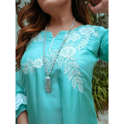 House Of Muher Anabia Turquoise Suit Set (Set of 3)