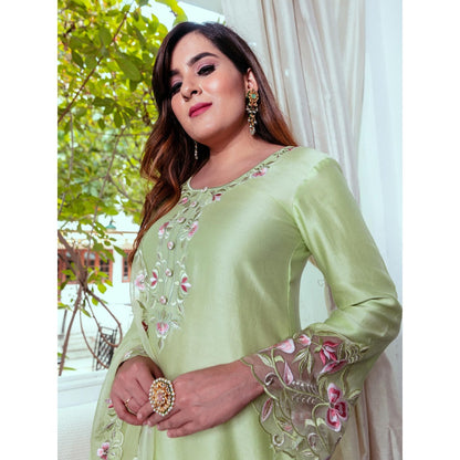 House Of Muher Sumaira Green Suit Set (Set of 3)