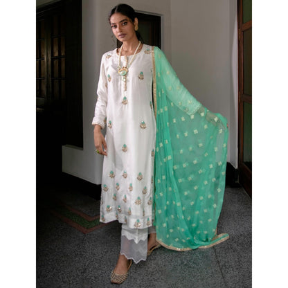 House Of Muher Zubina Off White Suit Set (Set of 3)