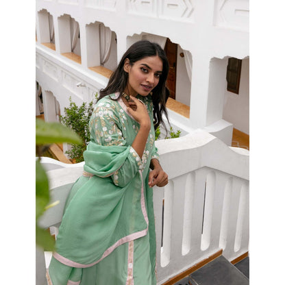 House Of Muher Saba Green Suit Set (Set of 3)