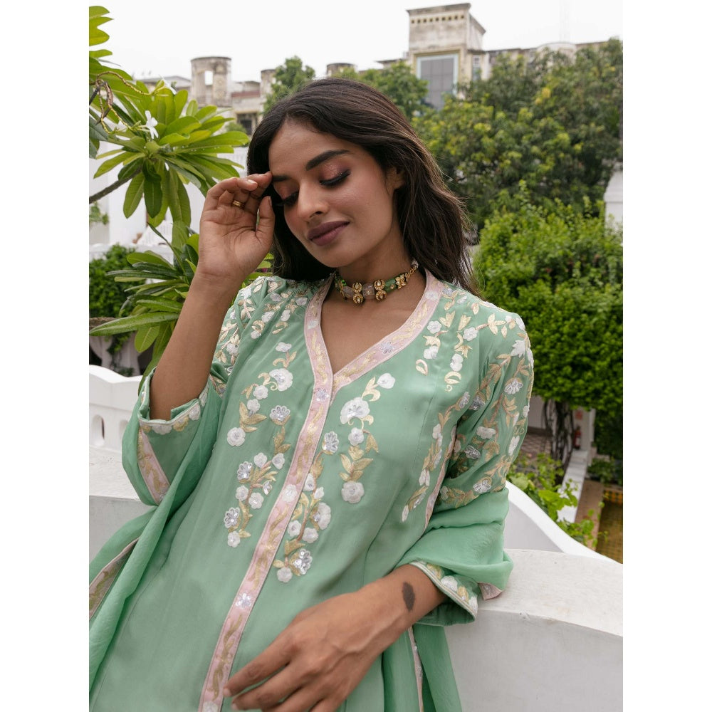 House Of Muher Saba Green Suit Set (Set of 3)