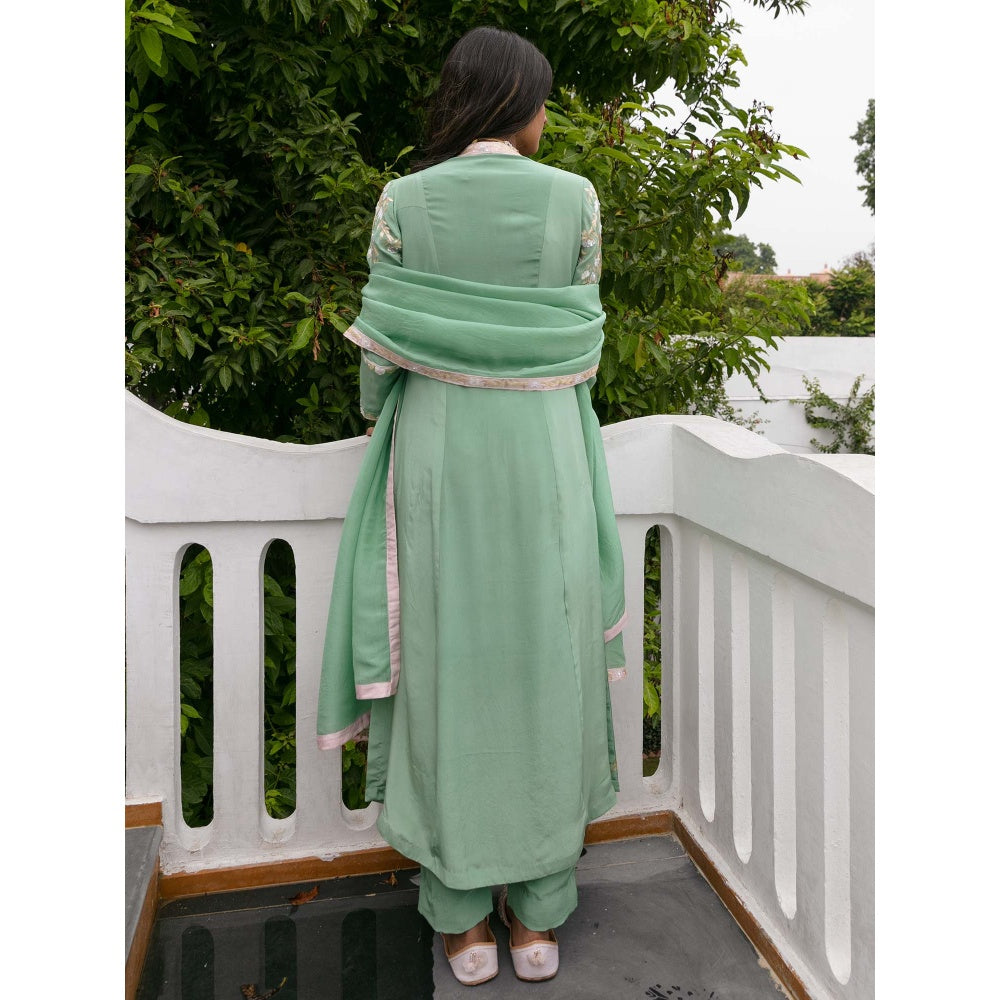 House Of Muher Saba Green Suit Set (Set of 3)