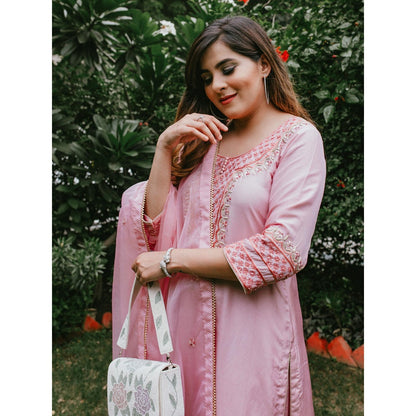 House Of Muher Ahana Pink Suit Set (Set of 3)