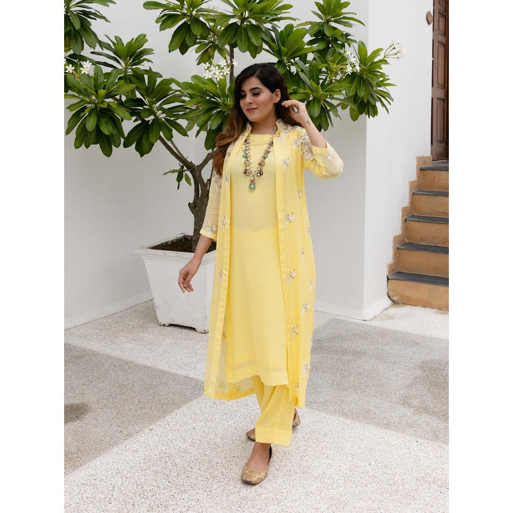 House Of Muher Kiara Yellow Jacket Set (Set of 3)