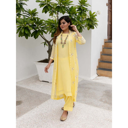 House Of Muher Kiara Yellow Jacket Set (Set of 3)