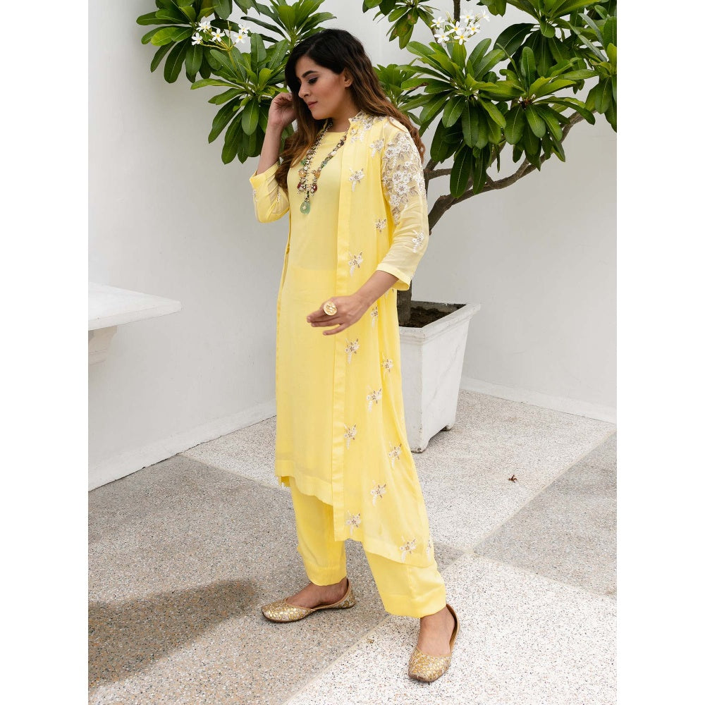 House Of Muher Kiara Yellow Jacket Set (Set of 3)