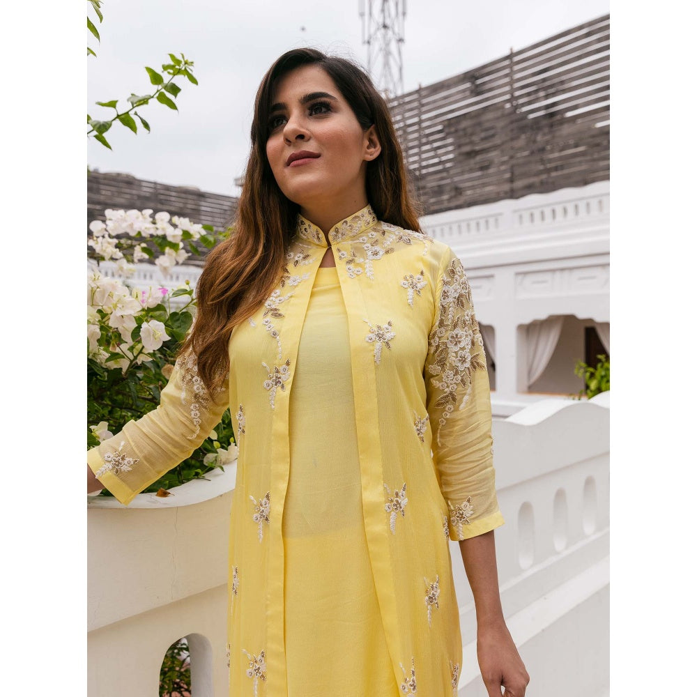House Of Muher Kiara Yellow Jacket Set (Set of 3)