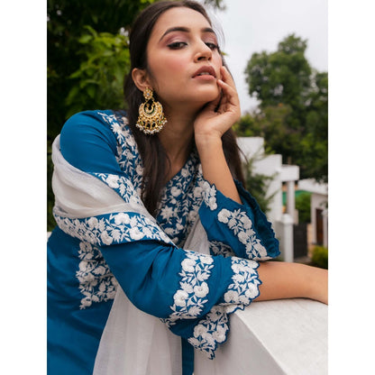 House Of Muher Rahma Teal Suit Set (Set of 3)