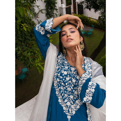 House Of Muher Rahma Teal Suit Set (Set of 3)