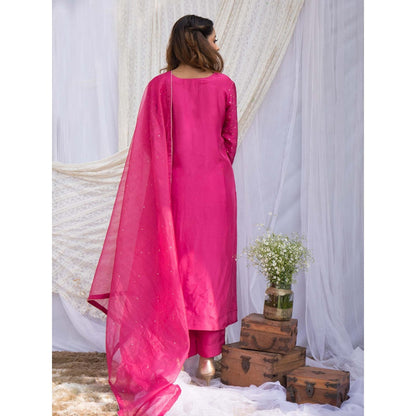 House Of Muher Gulaab Pink Suit Set (Set of 3)