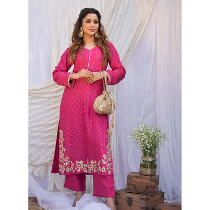 House Of Muher Gulaab Pink Suit Set (Set of 3)
