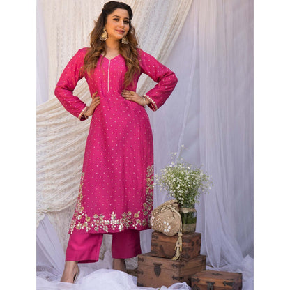House Of Muher Gulaab Pink Suit Set (Set of 3)