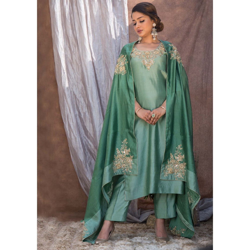 House Of Muher Inayat Green Suit Set (Set of 3)