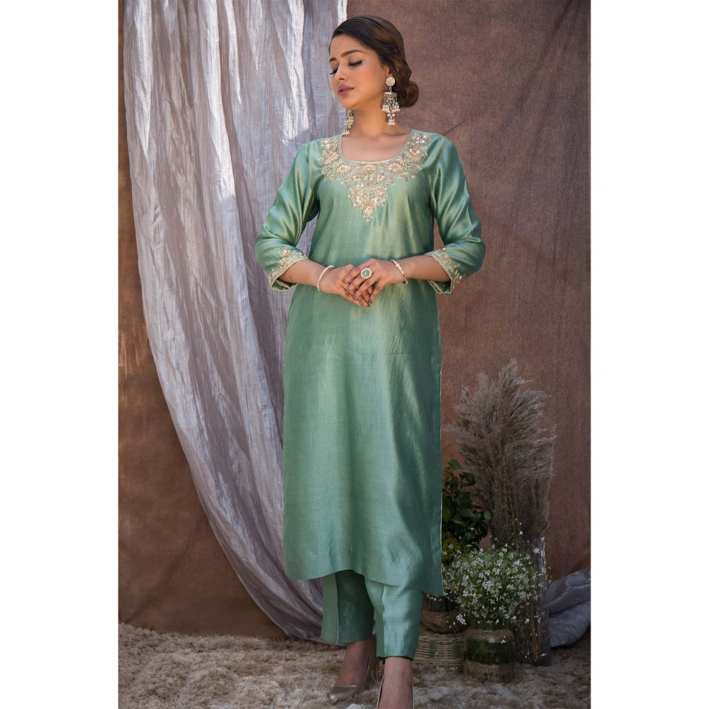 House Of Muher Inayat Green Suit Set (Set of 3)