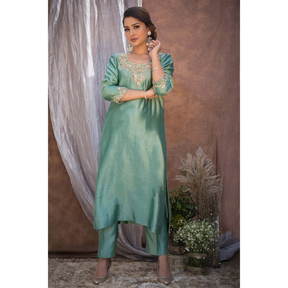 House Of Muher Inayat Green Suit Set (Set of 3)