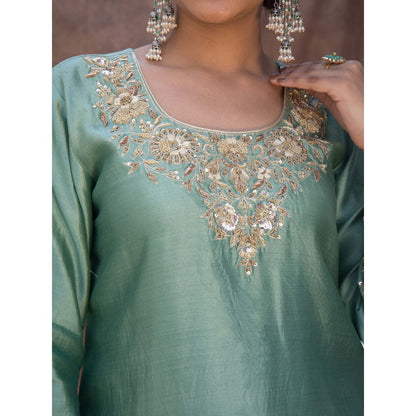 House Of Muher Inayat Green Suit Set (Set of 3)