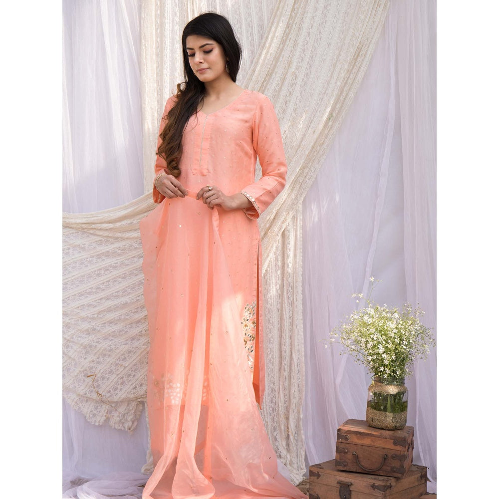 House Of Muher Kaina Peach Suit Set (Set of 3)