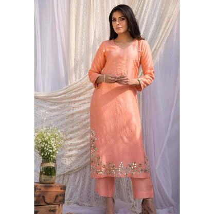 House Of Muher Kaina Peach Suit Set (Set of 3)