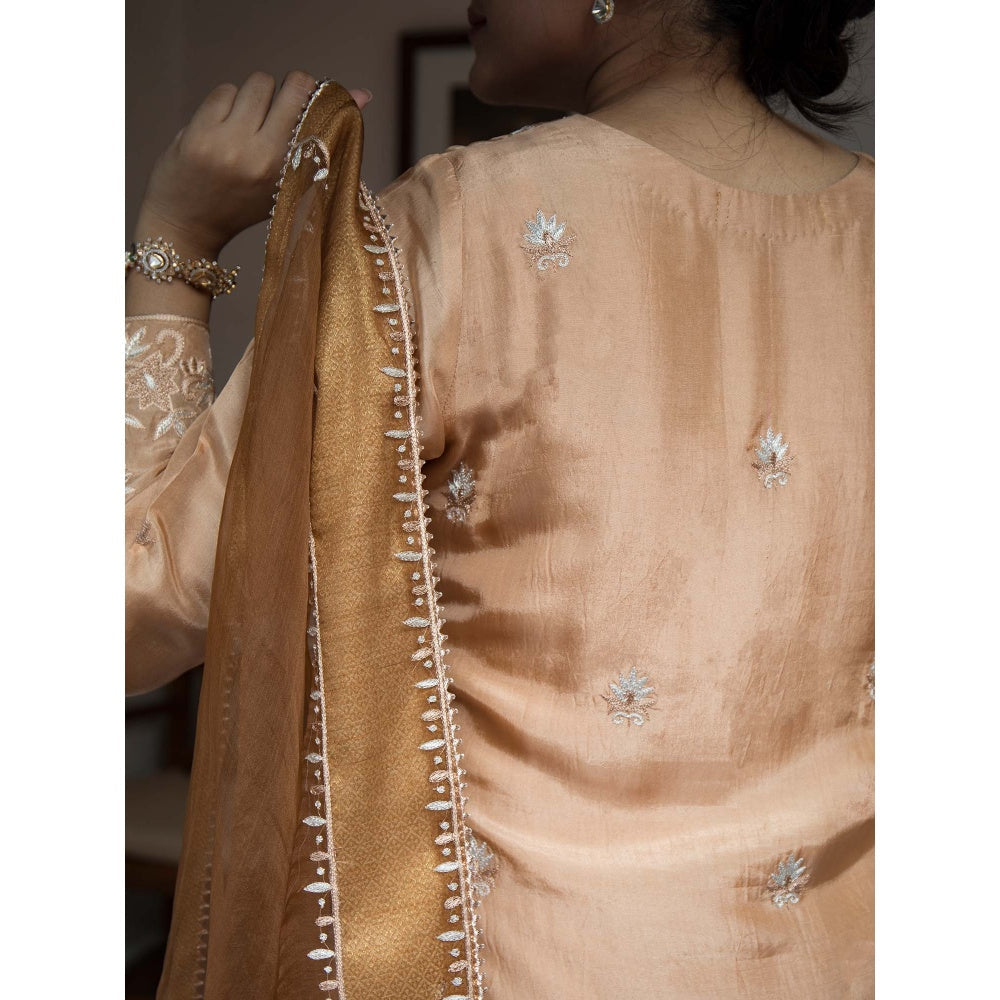 House Of Muher Mirha Beige Kurta Set