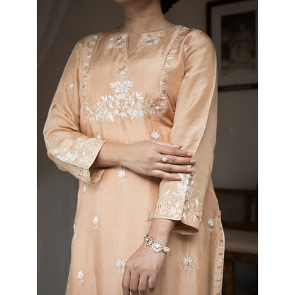 House Of Muher Mirha Beige Kurta Set