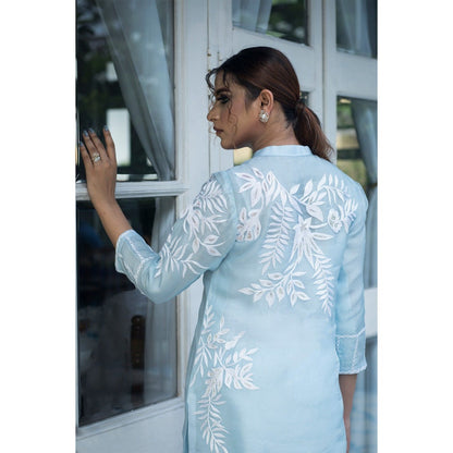 House Of Muher Noor Ice Blue Kurta Set