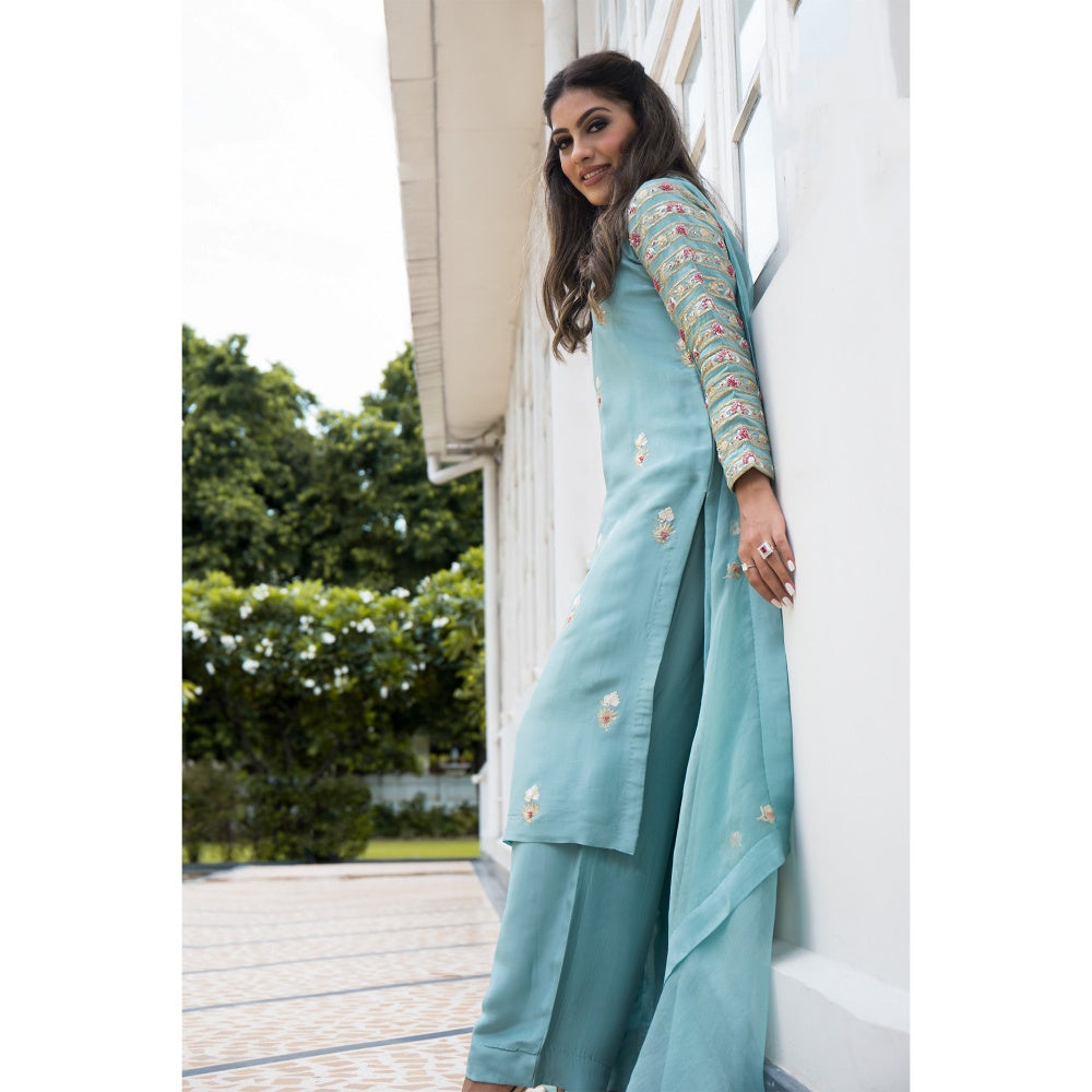 House Of Muher Mehar Aqua Blue Kurta Set