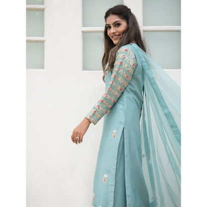 House Of Muher Mehar Aqua Blue Kurta Set