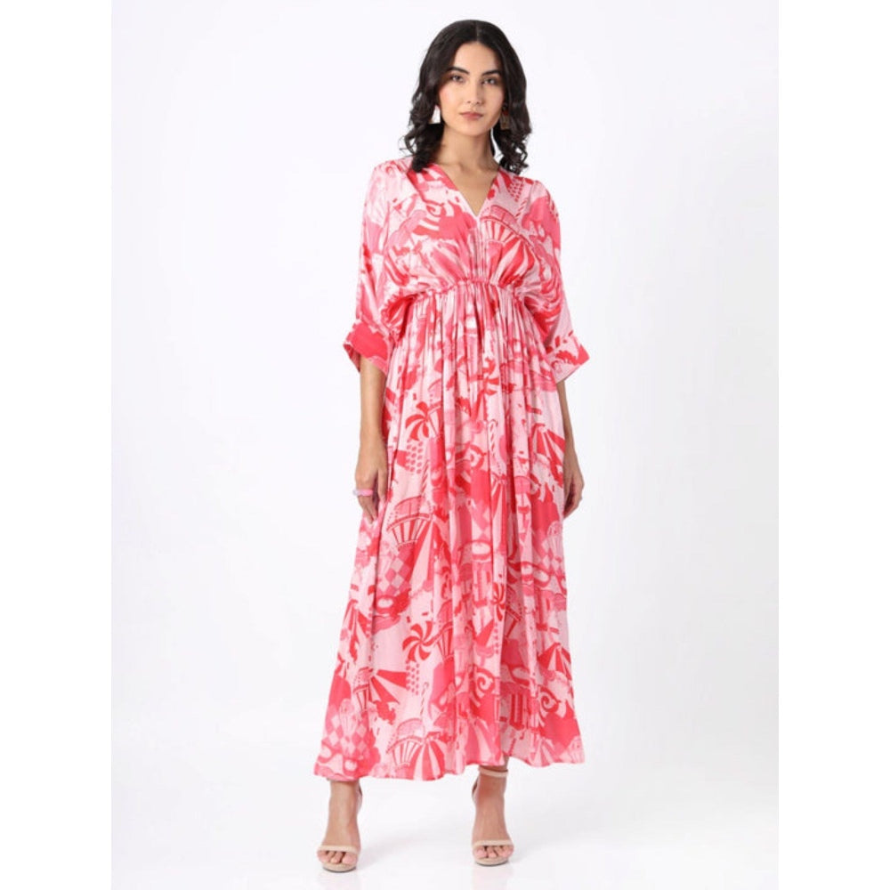 House of Soi Pink Printed Dress