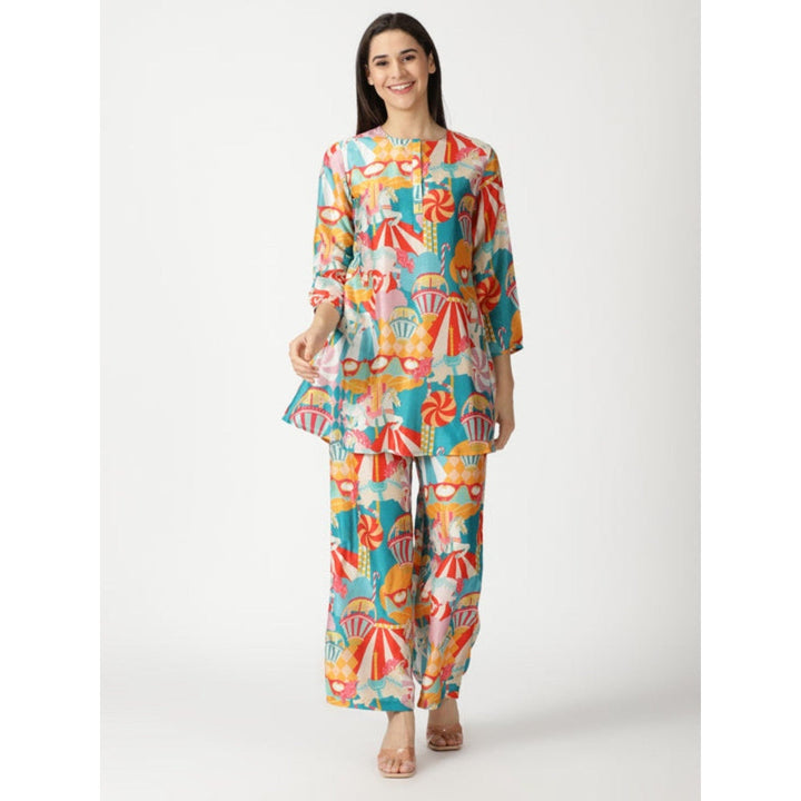 House of Soi Blue Printed Co-Ord (Set of 2)