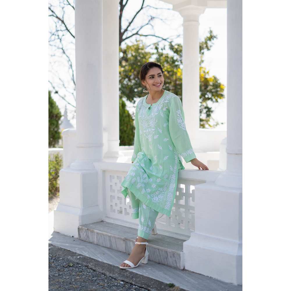 House of Chikankari Bushra Chikankari Modal Straight Kurta (Set of 2)
