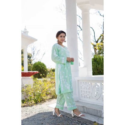 House of Chikankari Bushra Chikankari Modal Straight Kurta (Set of 2)