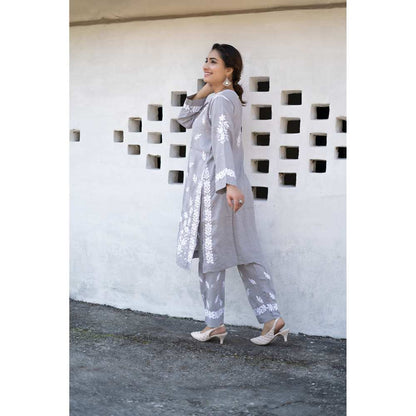 House of Chikankari Bushra Chikankari Modal Straight Kurta (Set of 2)