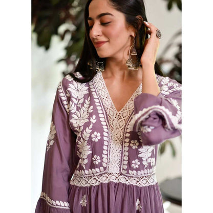 House of Chikankari Zuma Chikankari Modal Gharara (Set of 2)