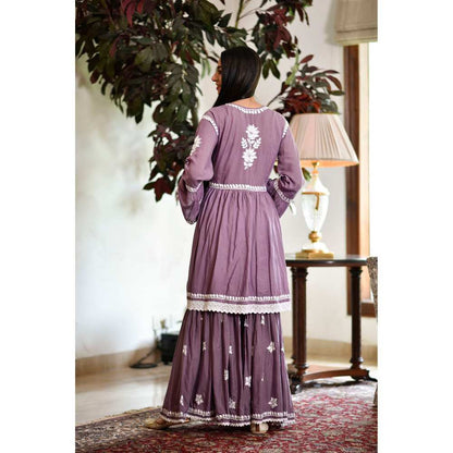 House of Chikankari Zuma Chikankari Modal Gharara (Set of 2)