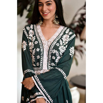 House of Chikankari Zuma Chikankari Modal Gharara (Set of 2)