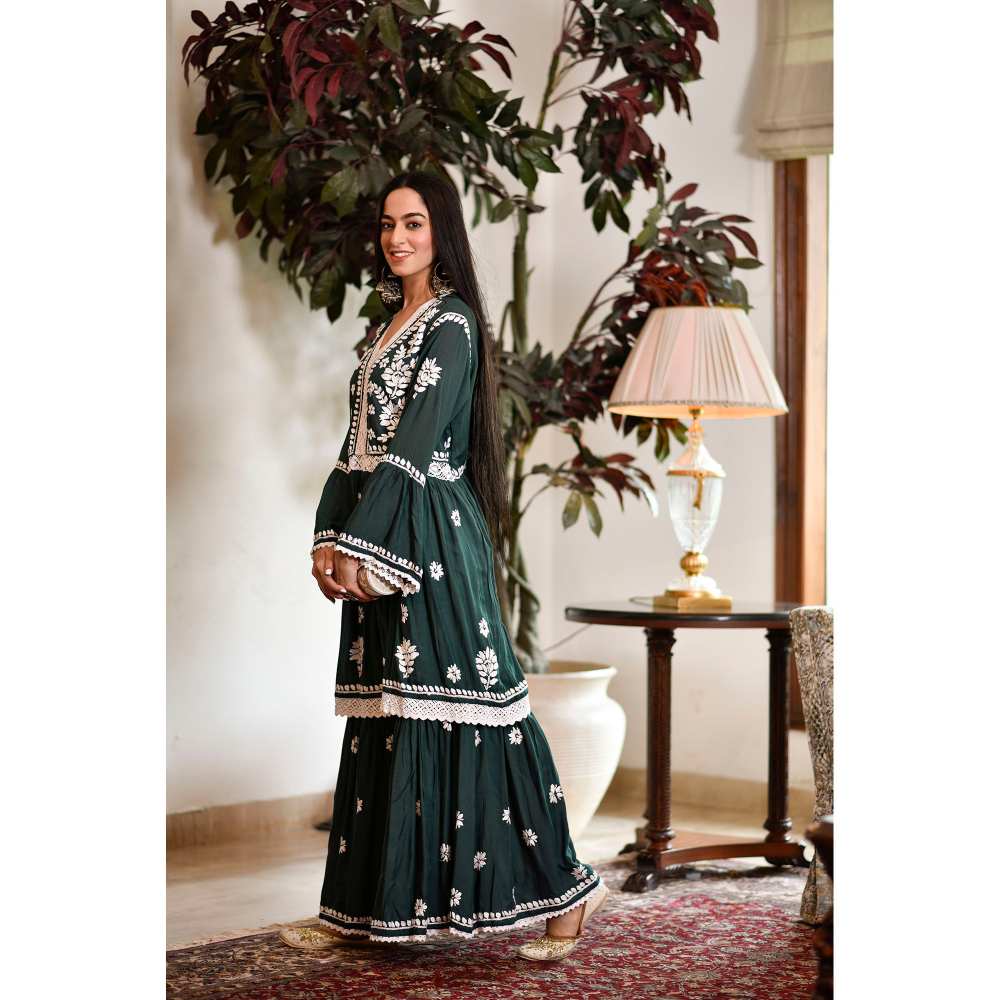 House of Chikankari Zuma Chikankari Modal Gharara (Set of 2)