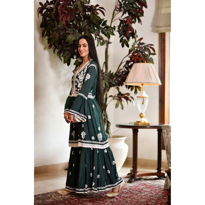 House of Chikankari Zuma Chikankari Modal Gharara (Set of 2)