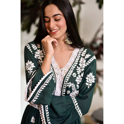 House of Chikankari Zuma Chikankari Modal Gharara (Set of 2)