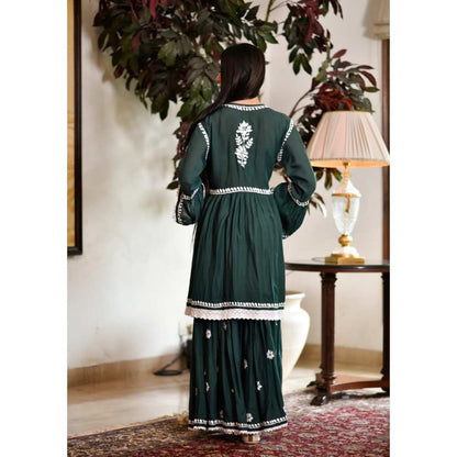 House of Chikankari Zuma Chikankari Modal Gharara (Set of 2)